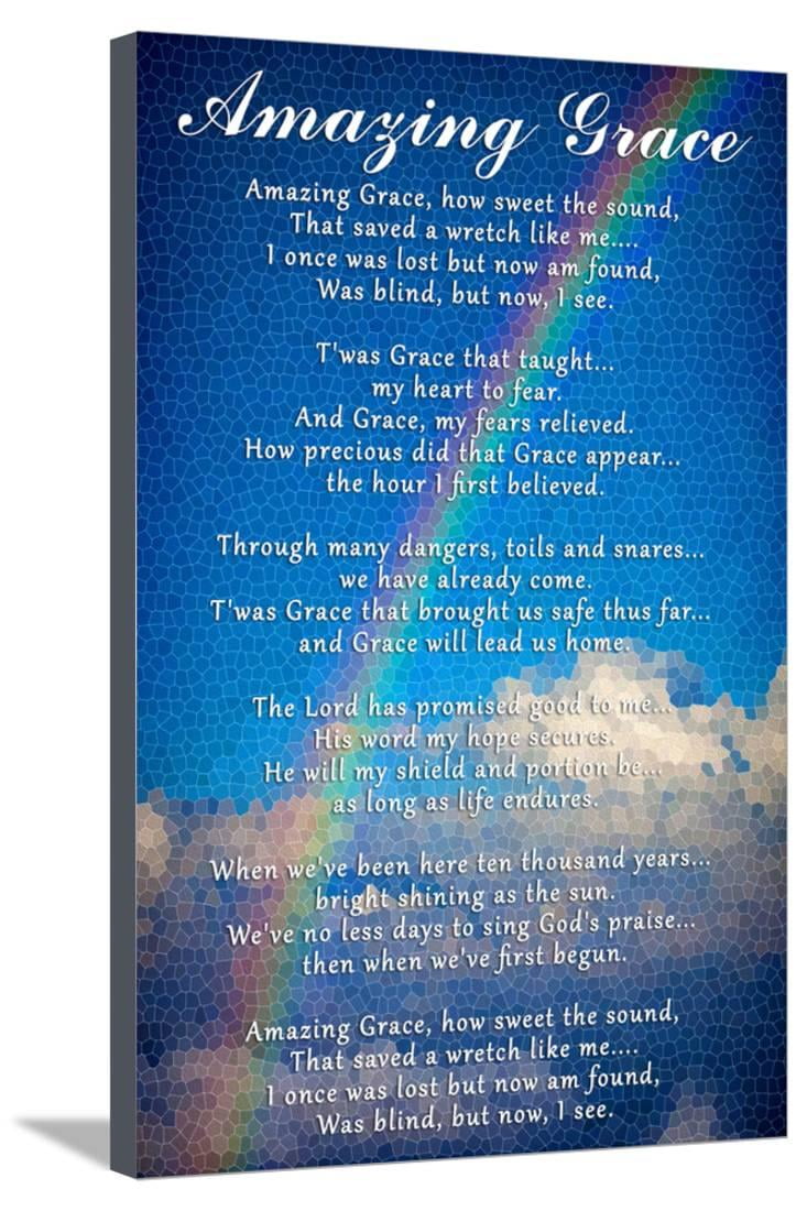 Incredible Grace Lyrics Stretched Canvas Print Wall Artwork photograph about Amazing Grace Lyrics Printable named Unbelievable Grace Lyrics Stretched Canvas Print Wall Artwork